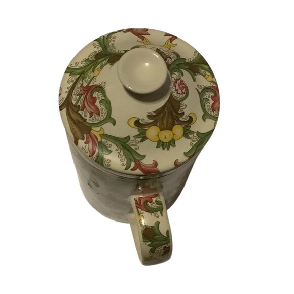 World Market 3pc Tea Set Strainer Cup With Lid 6.25" Floral Paisley Infuser - Picture 5 of 6